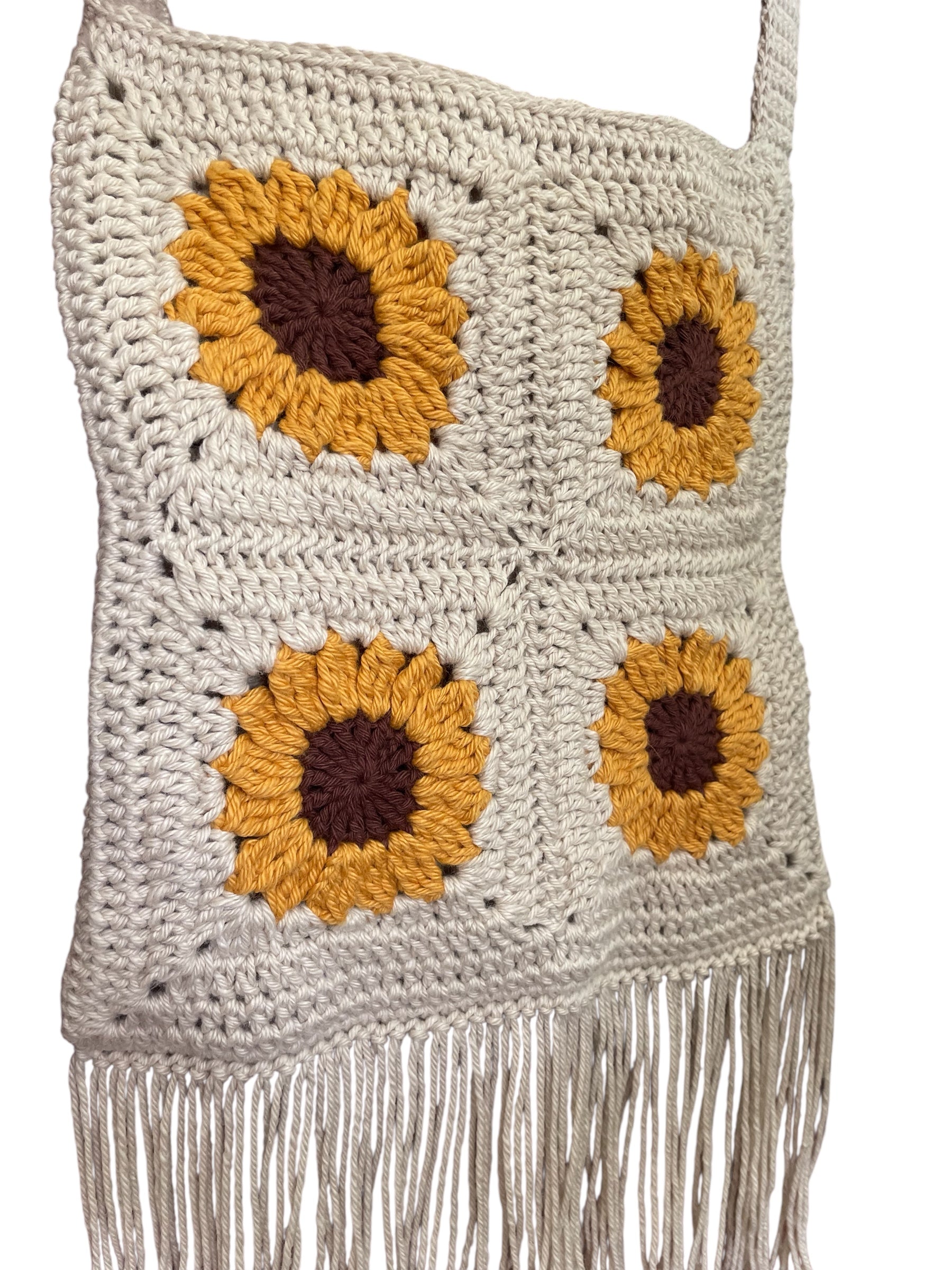 Crochet Sunflower Tote Bag