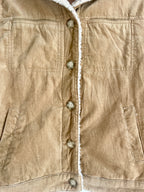 Y2K Tan Jacket with Faux Sherpa Trims