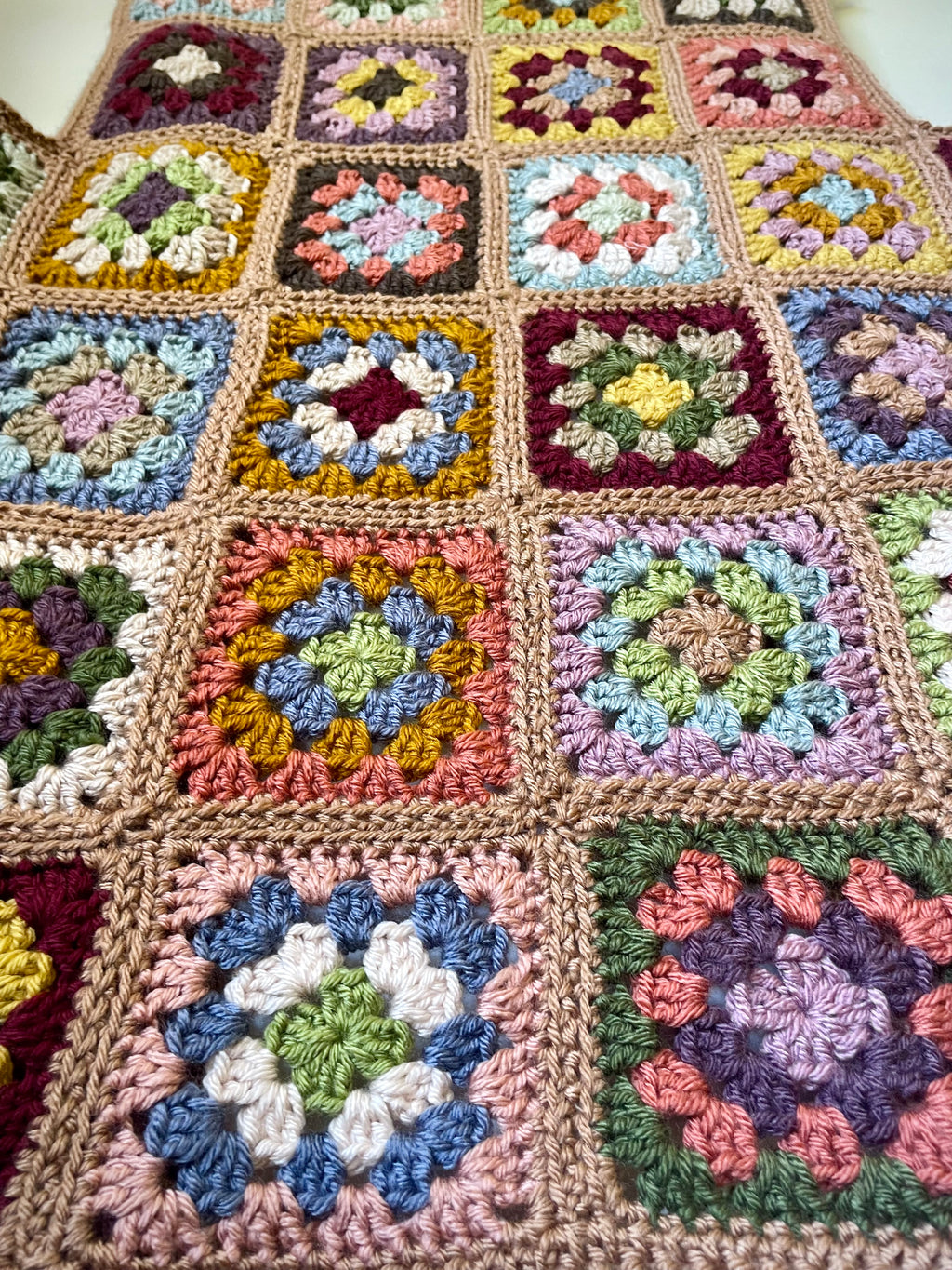 Crochet granny square open vest