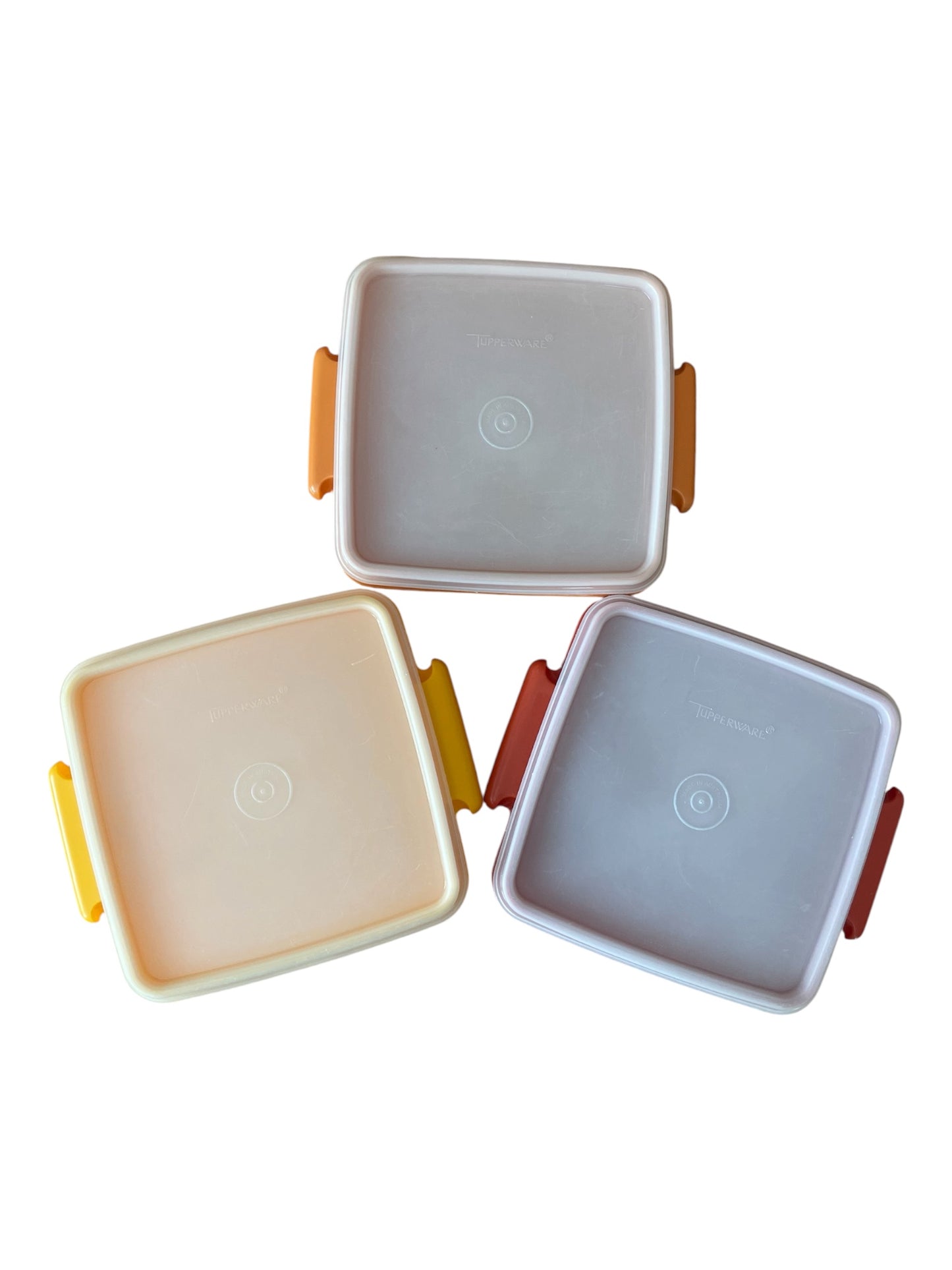 Set of 3 Vintage Square Tupperware Containers