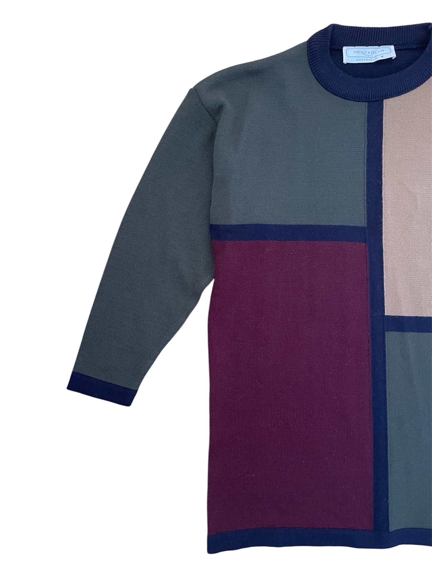 Colour Block Vintage 90s Knit Jumper