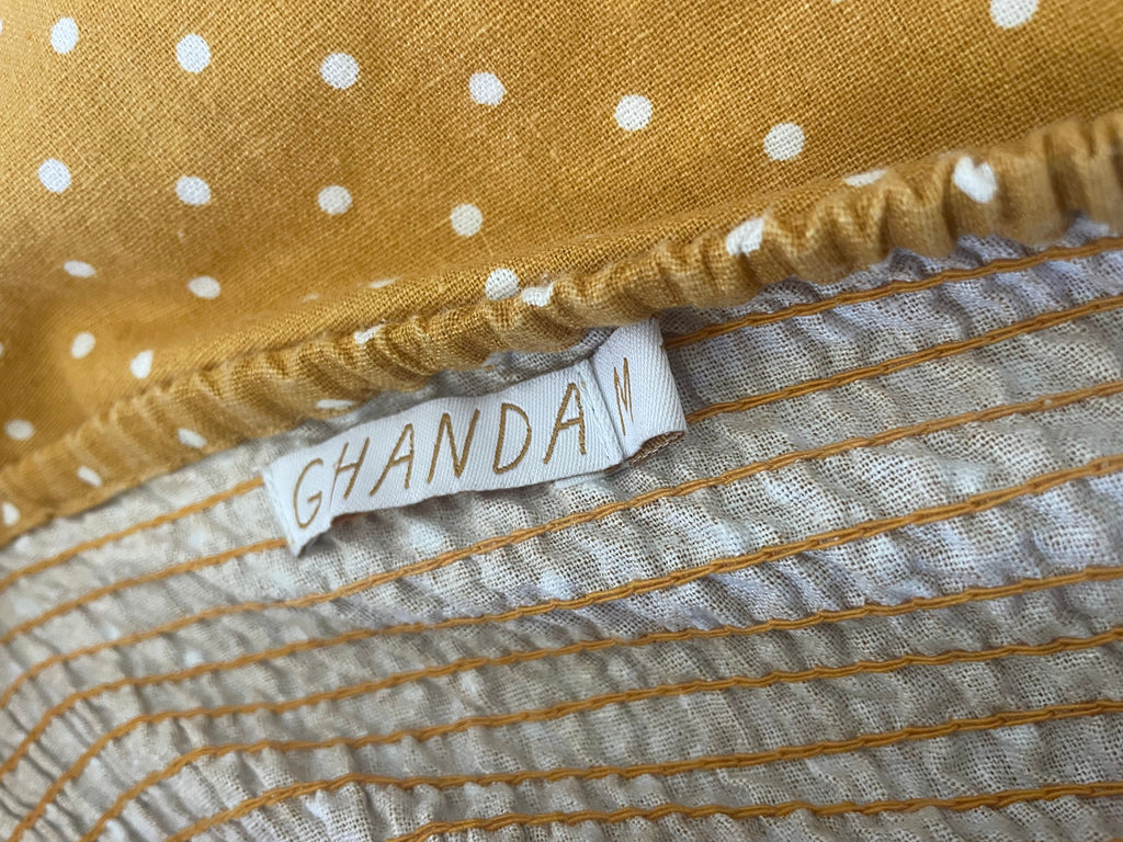 Preloved - Mustard polka dot dress - Sz M
