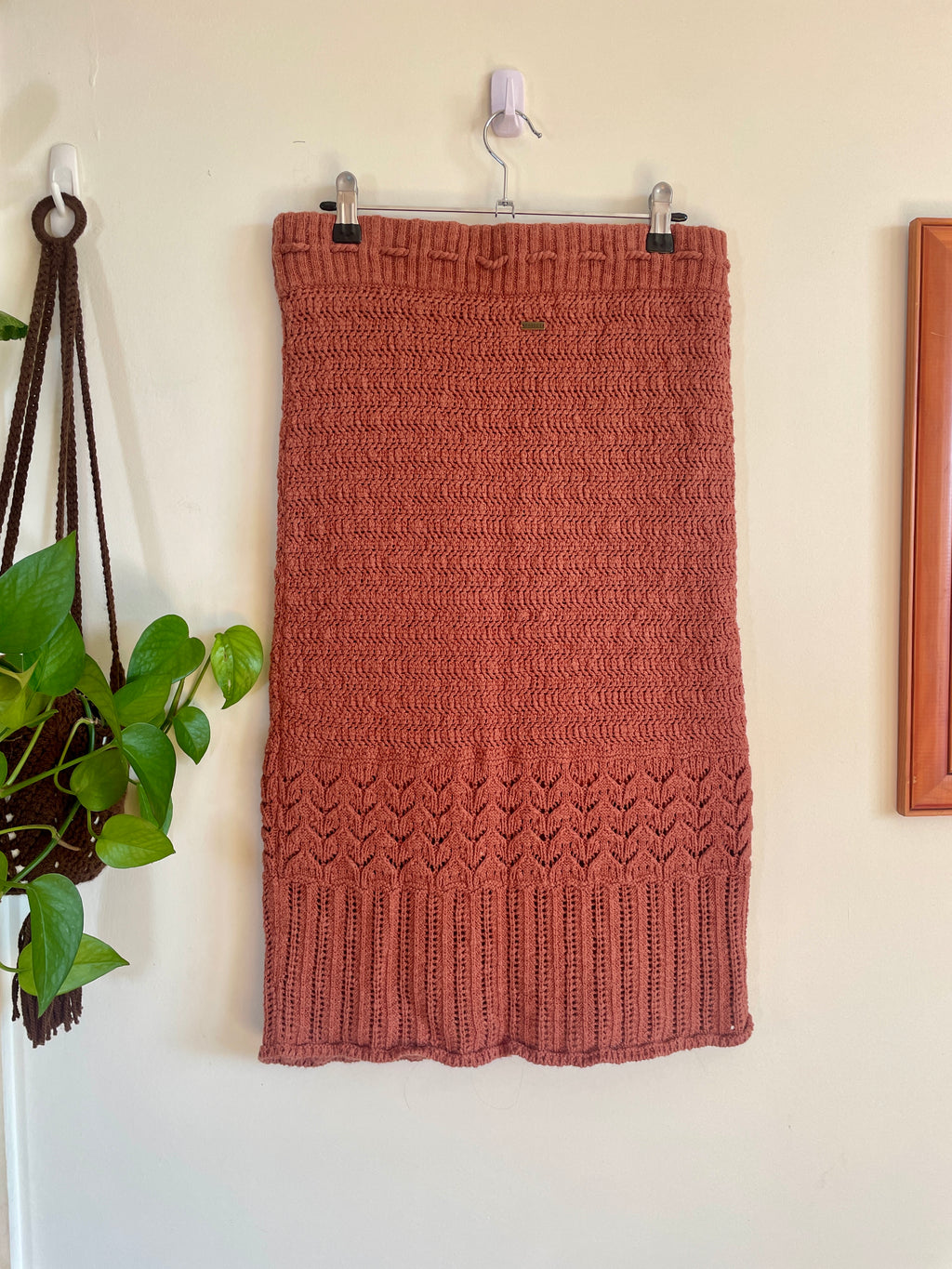 Ghanda Brown Knitted Pencil Skirt