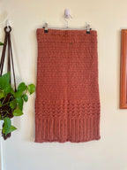 Ghanda Brown Knitted Pencil Skirt