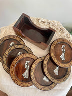 Vietnamese Vintage Lacquerwood coaster set