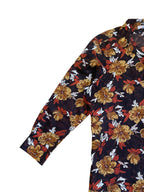 Vintage Warm Tone Floral Long Sleeve Blouse