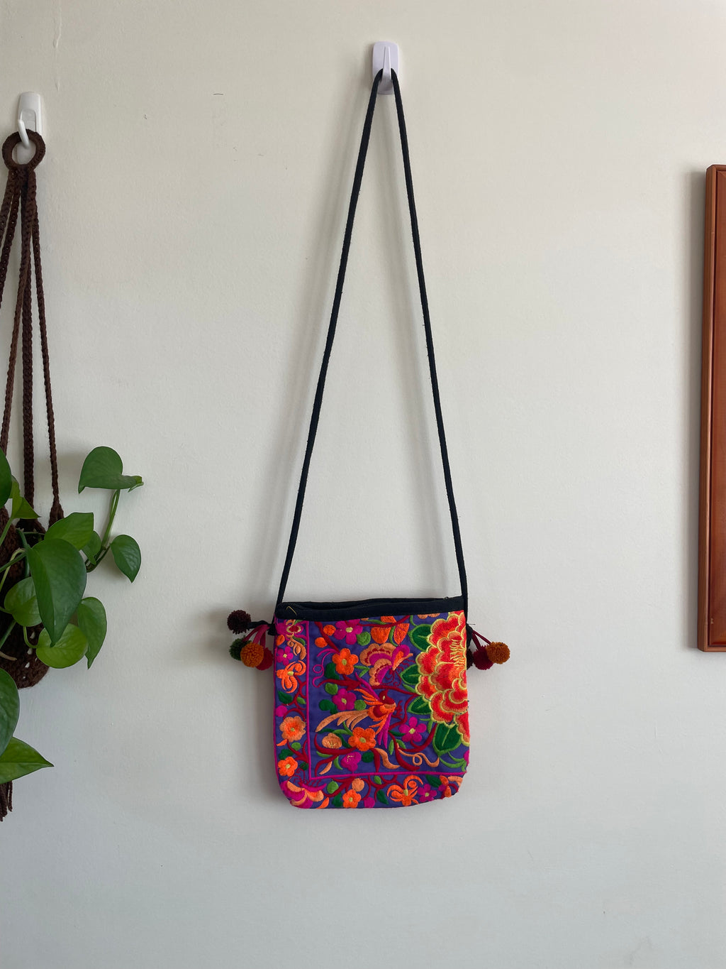 Vibrant Floral Embroidered Small Crossbody Bag
