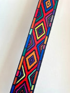 Boho Crossbody Bag w/ Thick Geometric Strap & Tassels