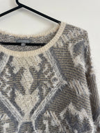 Geometric Textured Knit Grey Tonal Jumper
