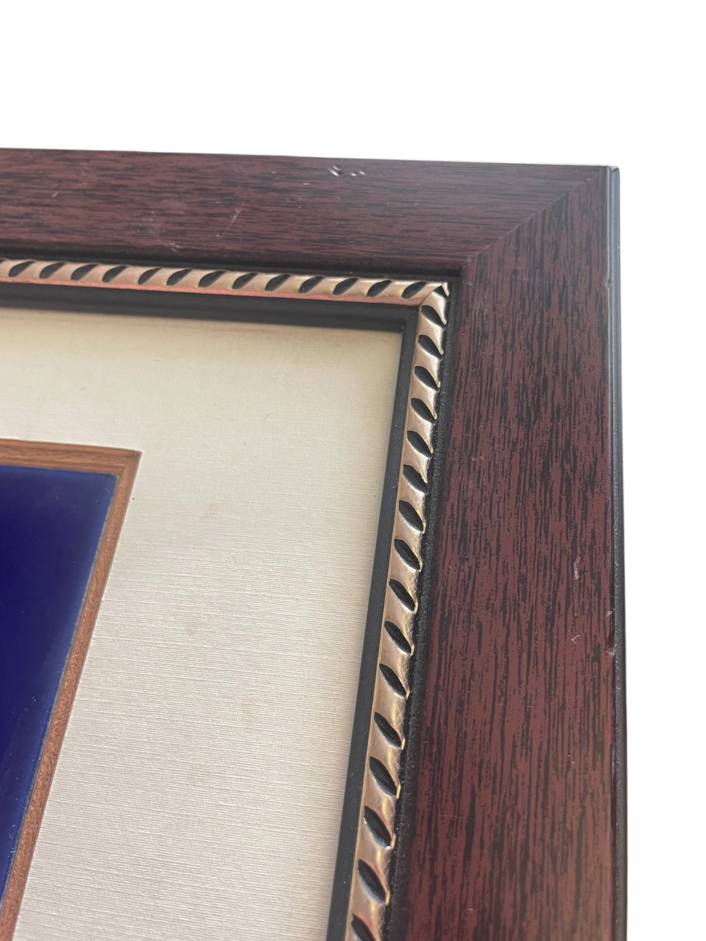 Handpainted Sunflower Vintage Ceramic Tile in Frame