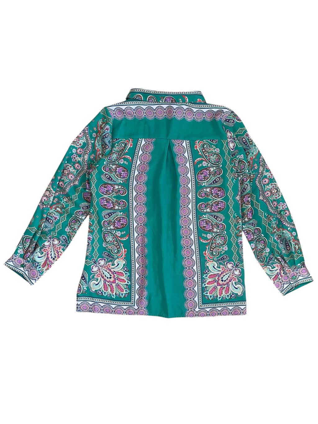 Retro Paisley Button up Blouse Sz 12