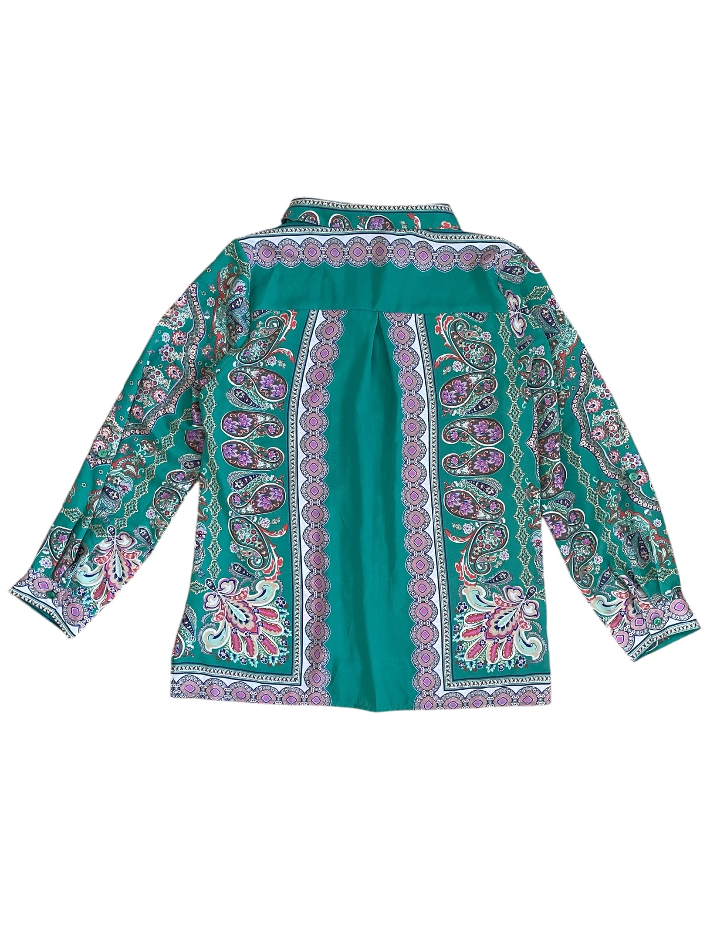 Retro Paisley Button up Blouse Sz 12