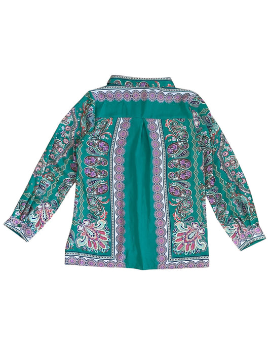 Retro Paisley Button up Blouse Sz 12