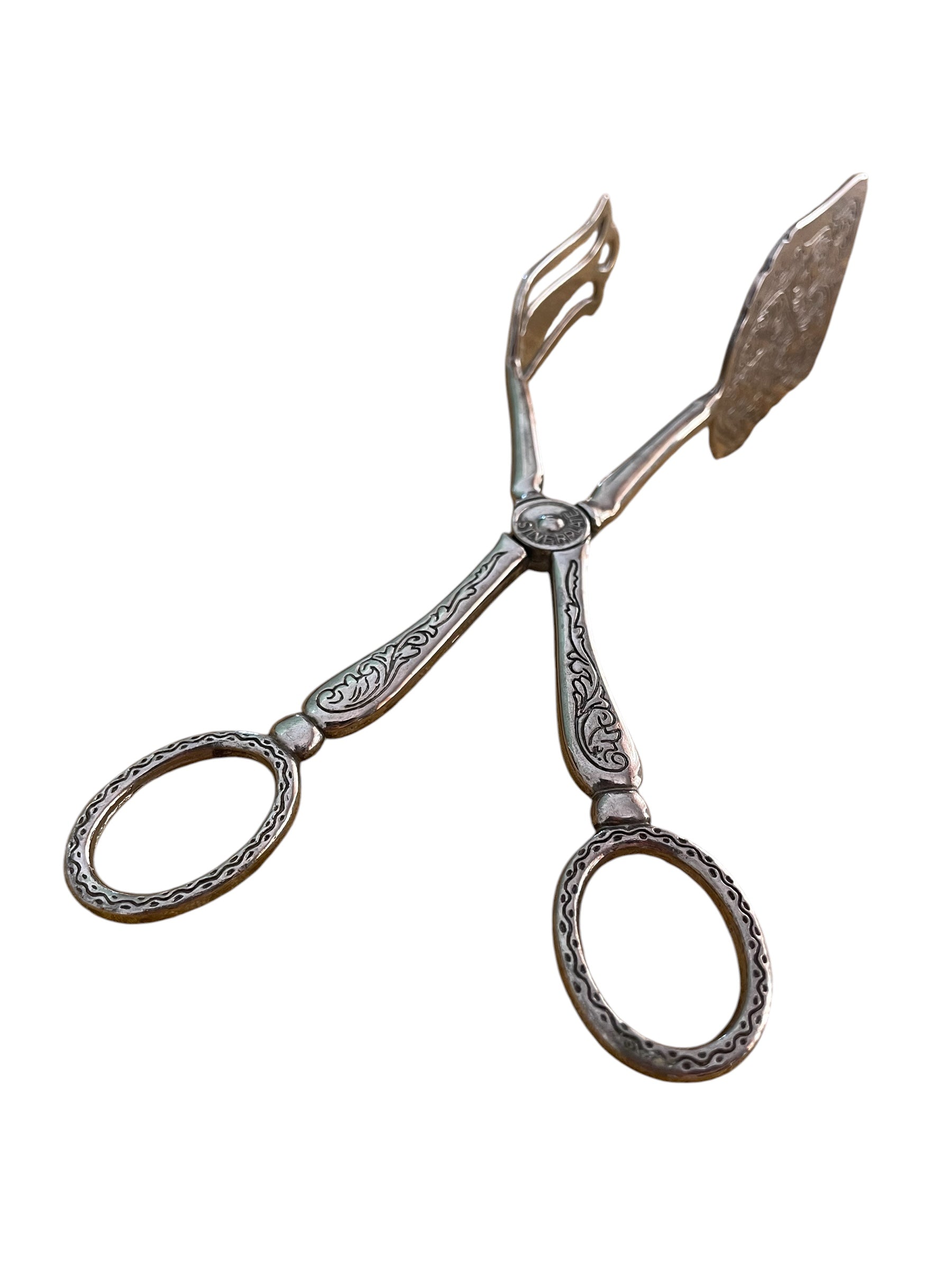 Silver Plated Ornate Pastry Tongs