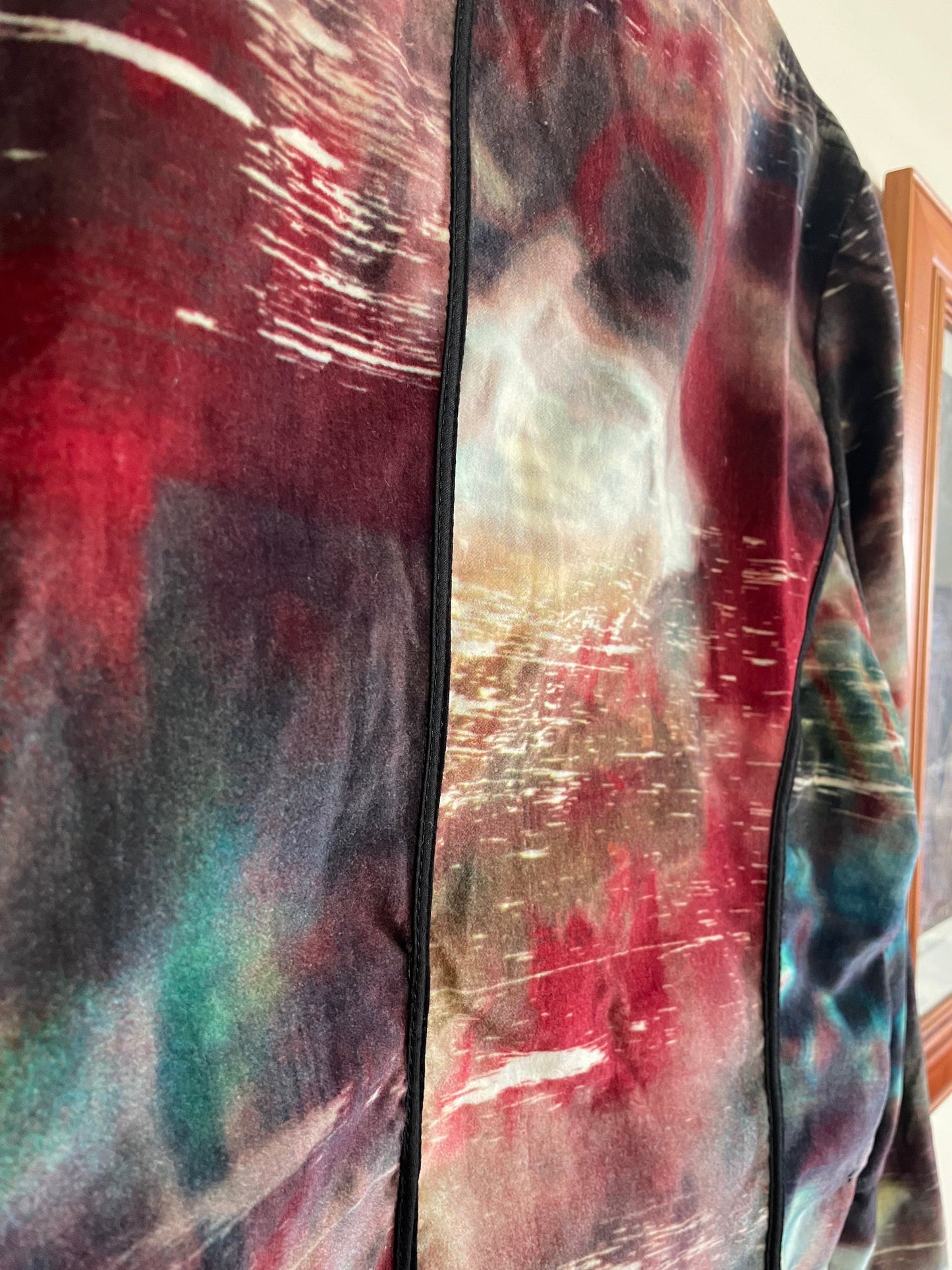 Velveteen Multicoloured Jacket with Leopard Print Lining