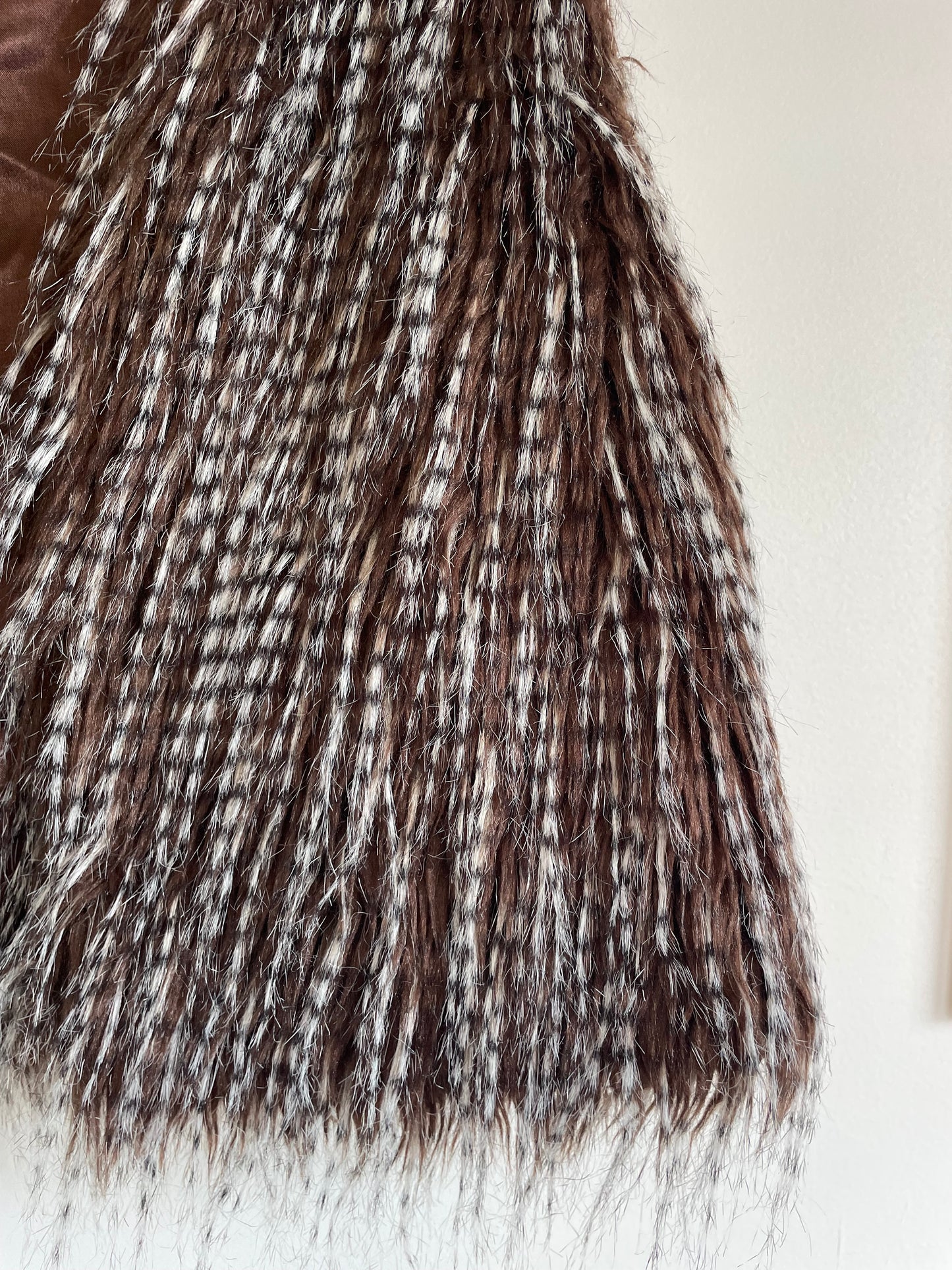 Faux Fur Brown Cropped Vest - Sz 12
