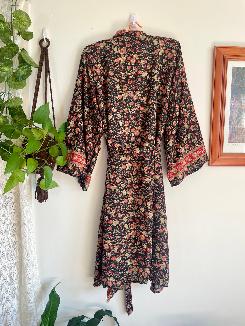 Tree Of Life Floral Wrap Kimono Dress / Robe