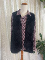Black Faux Fur Vest Sz 14