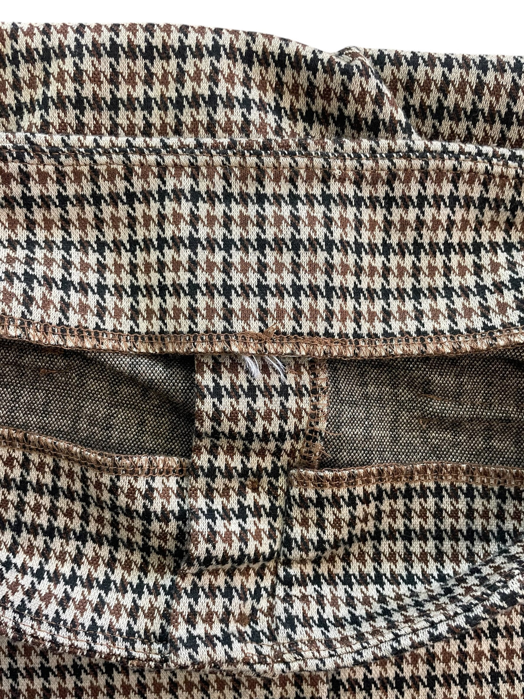 Houndstooth Pattern Button front Stretch Mini Skirt