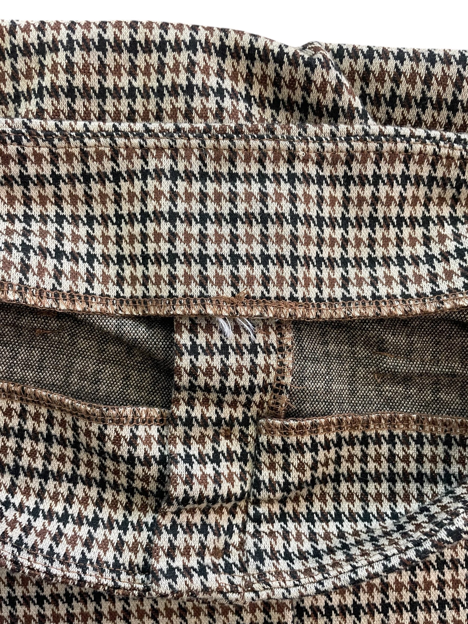 Houndstooth Pattern Button front Stretch Mini Skirt