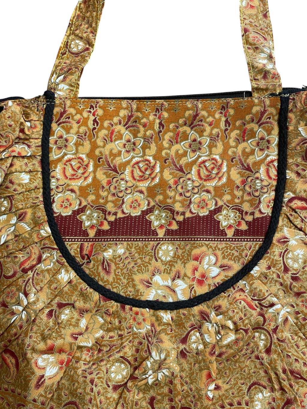 Cotton Print Shell Hobo Bag
