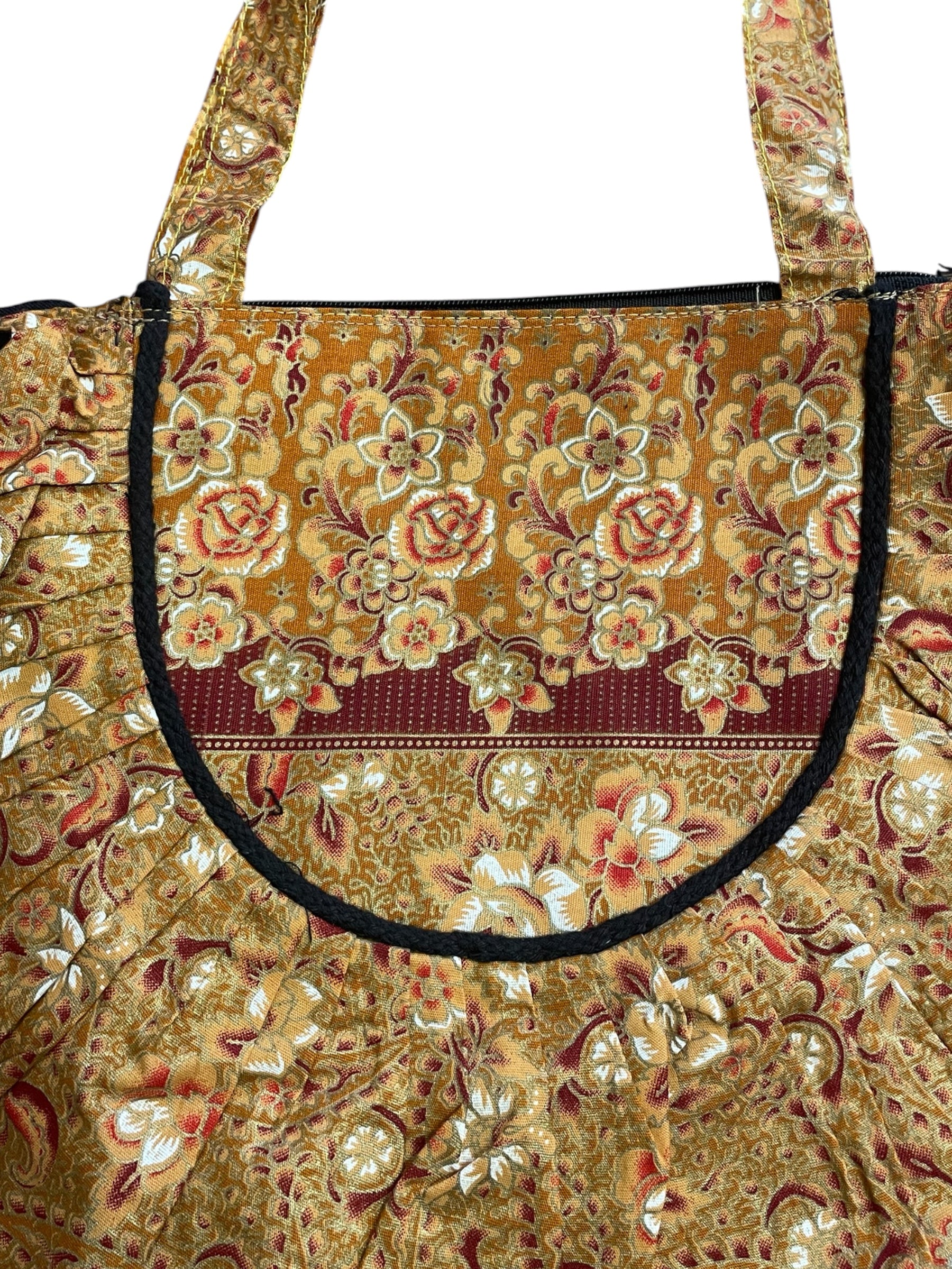 Cotton Print Shell Hobo Bag