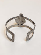 Boho Silver Statement Cuff Bracelet - Tribal Western Arm Bangle