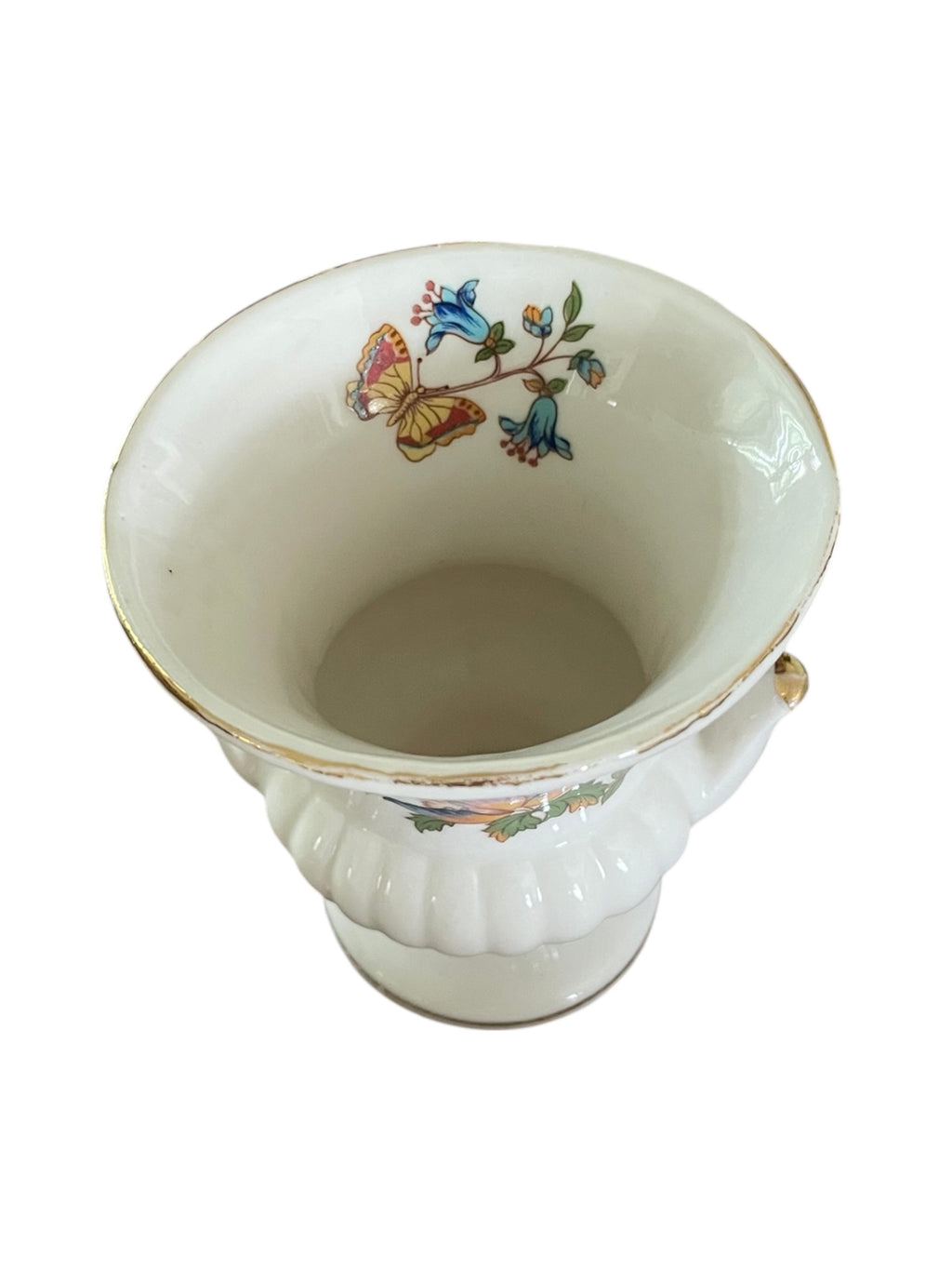 Small Floral and Butteryfly motif Urn shaped vase