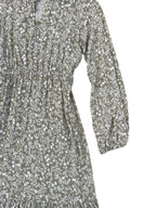Long Sleeve Sage Paisley Print Dress