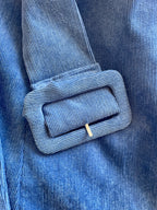 BNWT Daisy Street Blue Cord Belted Blazer Jacket • 90s Retro Ribbed Velvet Look Longline Coat