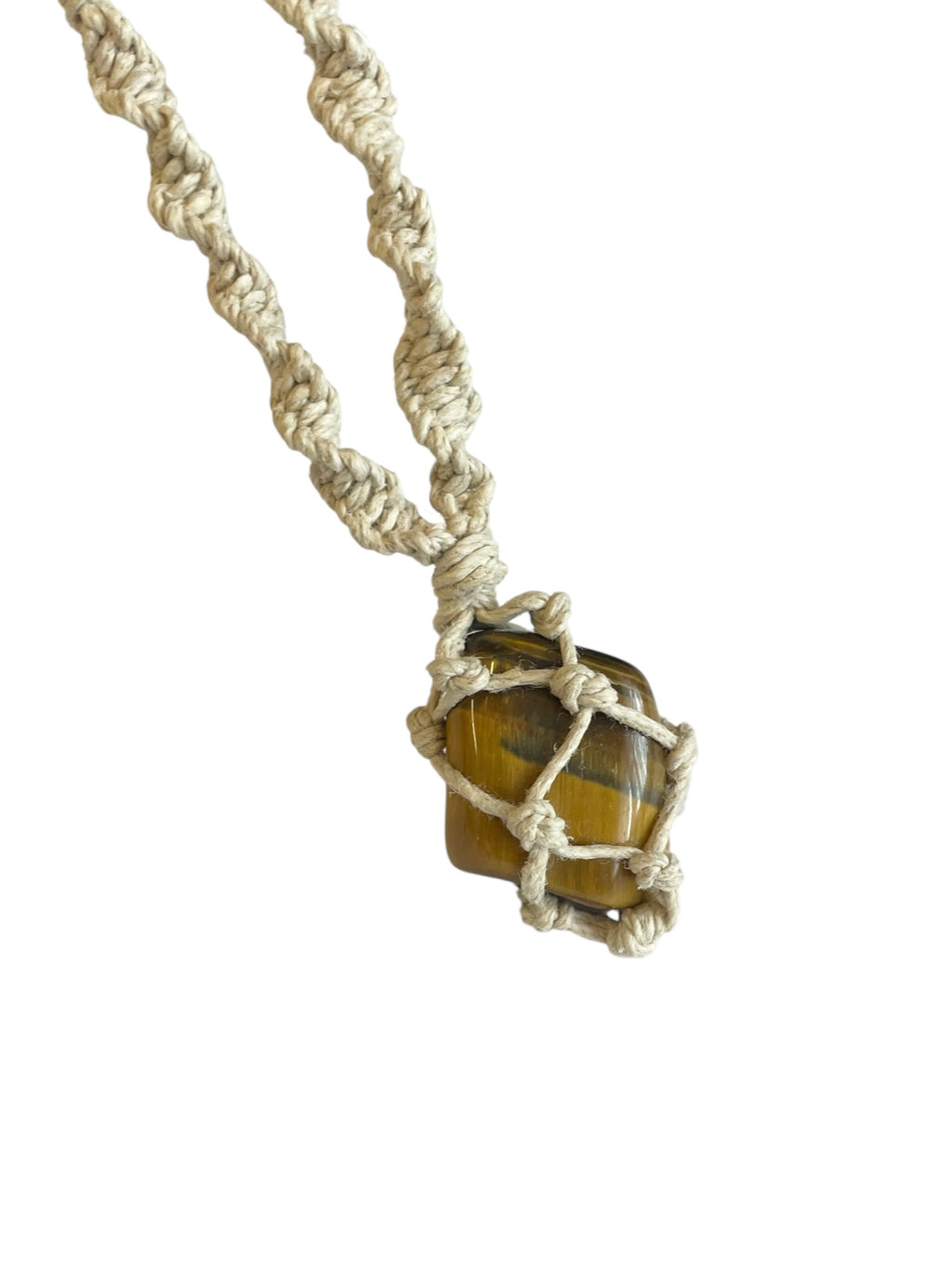 Hemp Necklace with Tigers Eye Tumble