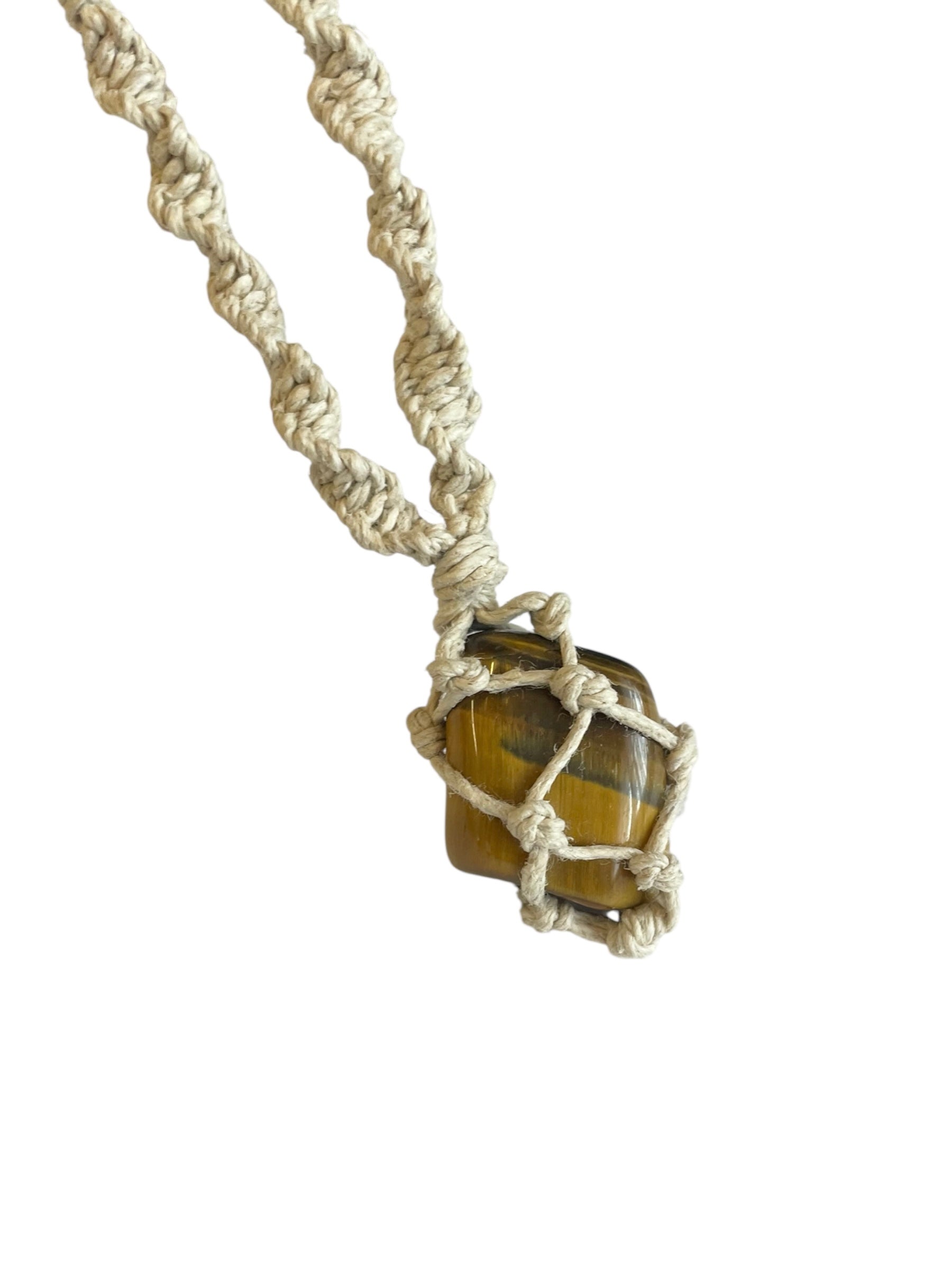 Hemp Necklace with Tigers Eye Tumble