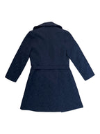 Black Jacquard Belted Coat