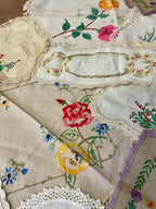 Bulk Lot 13 Vintage Doilies & Table Cloth
