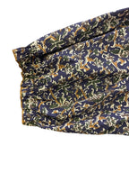Navy Blue, brown & green print 3/4 sleeve top