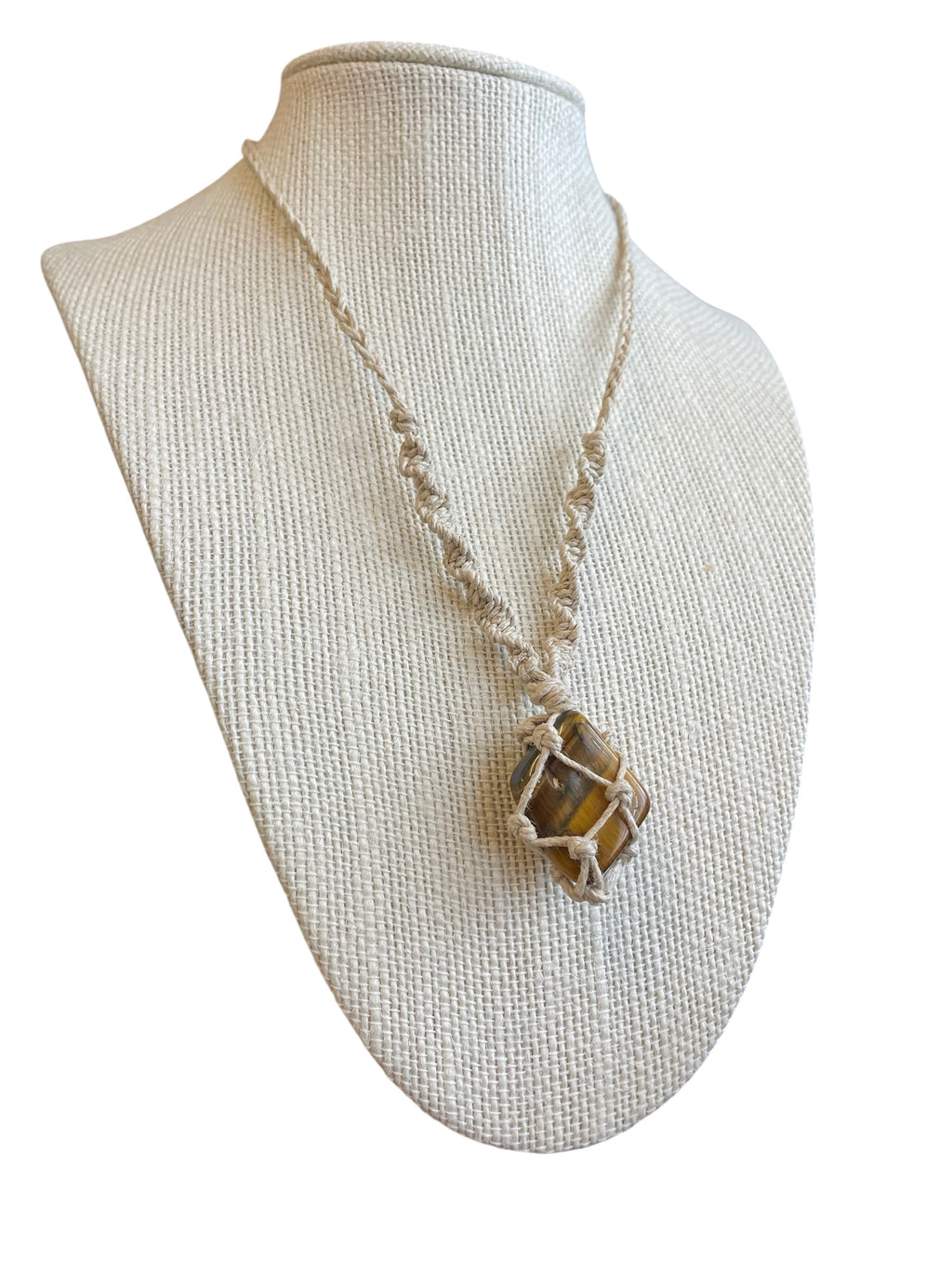 Hemp Necklace with Tigers Eye Tumble