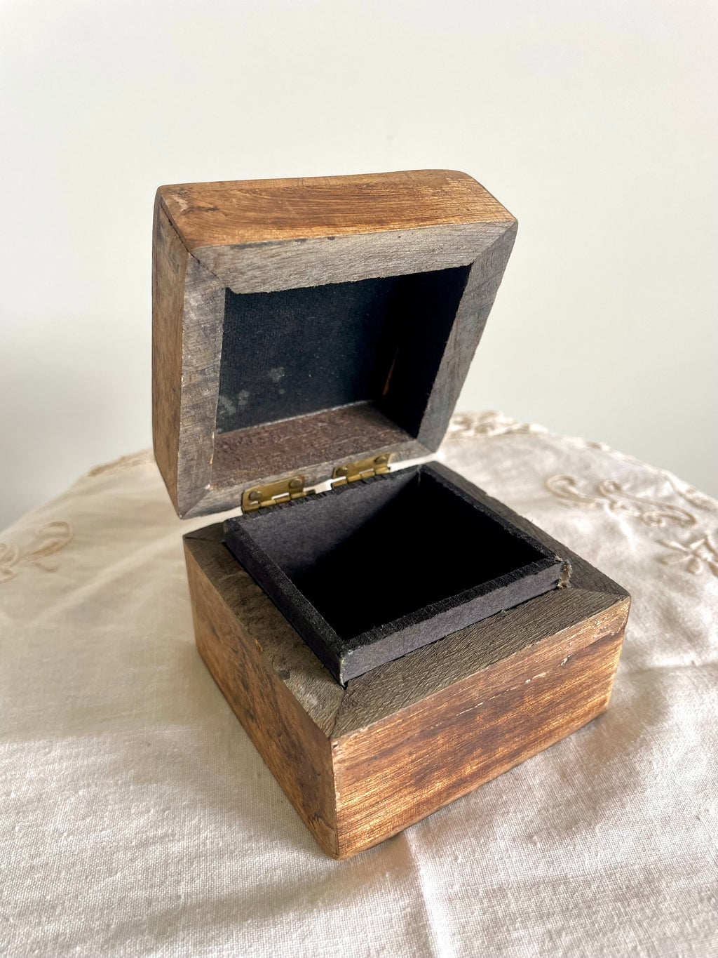 Hand Carved Small Wooden Trinket Box