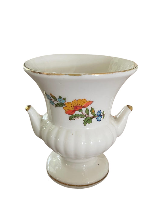 Small Floral and Butteryfly motif Urn shaped vase