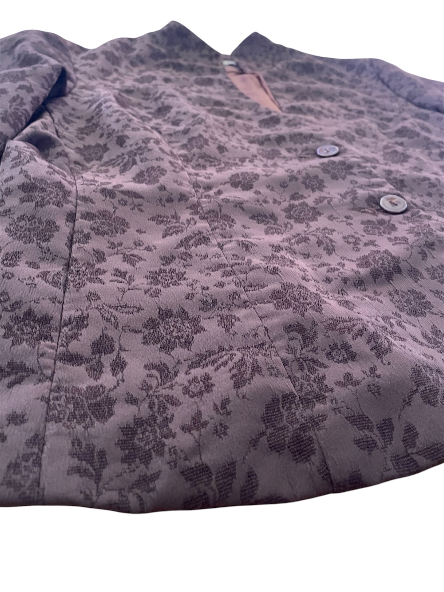 Vintage 90s Chocolate Brown Jacquard Blazer