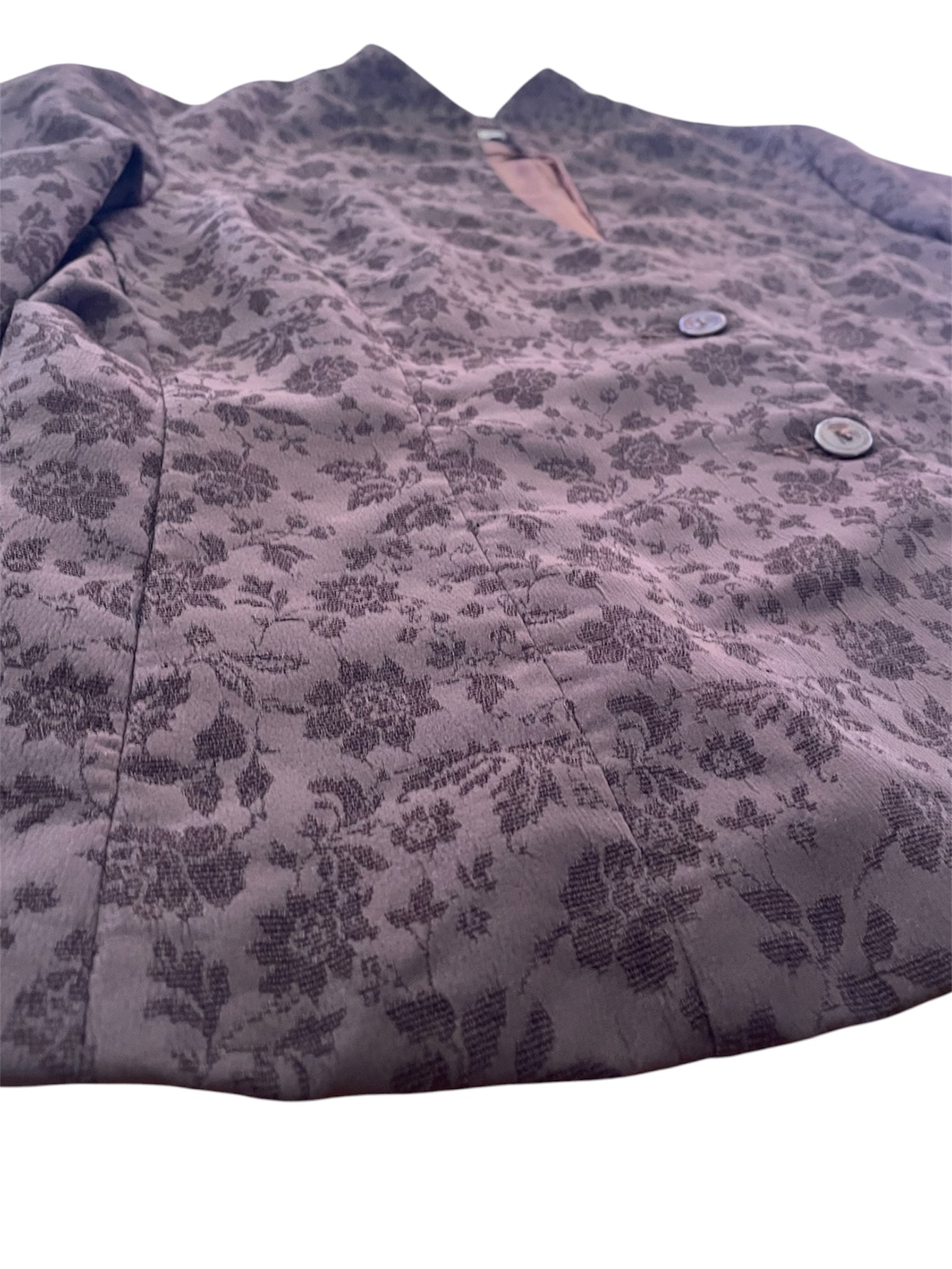 Vintage 90s Chocolate Brown Jacquard Blazer