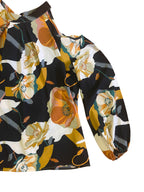 Peekaboo shoulder flowy floral blouse