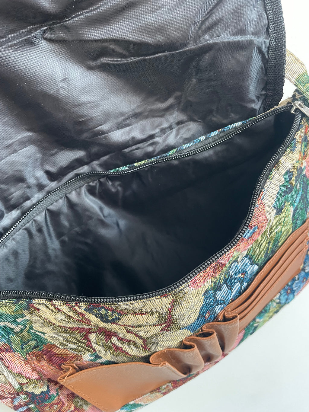Vintage Style Tapestry Handbag with Adjustable Strap