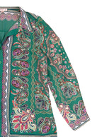Retro Paisley Button up Blouse Sz 12