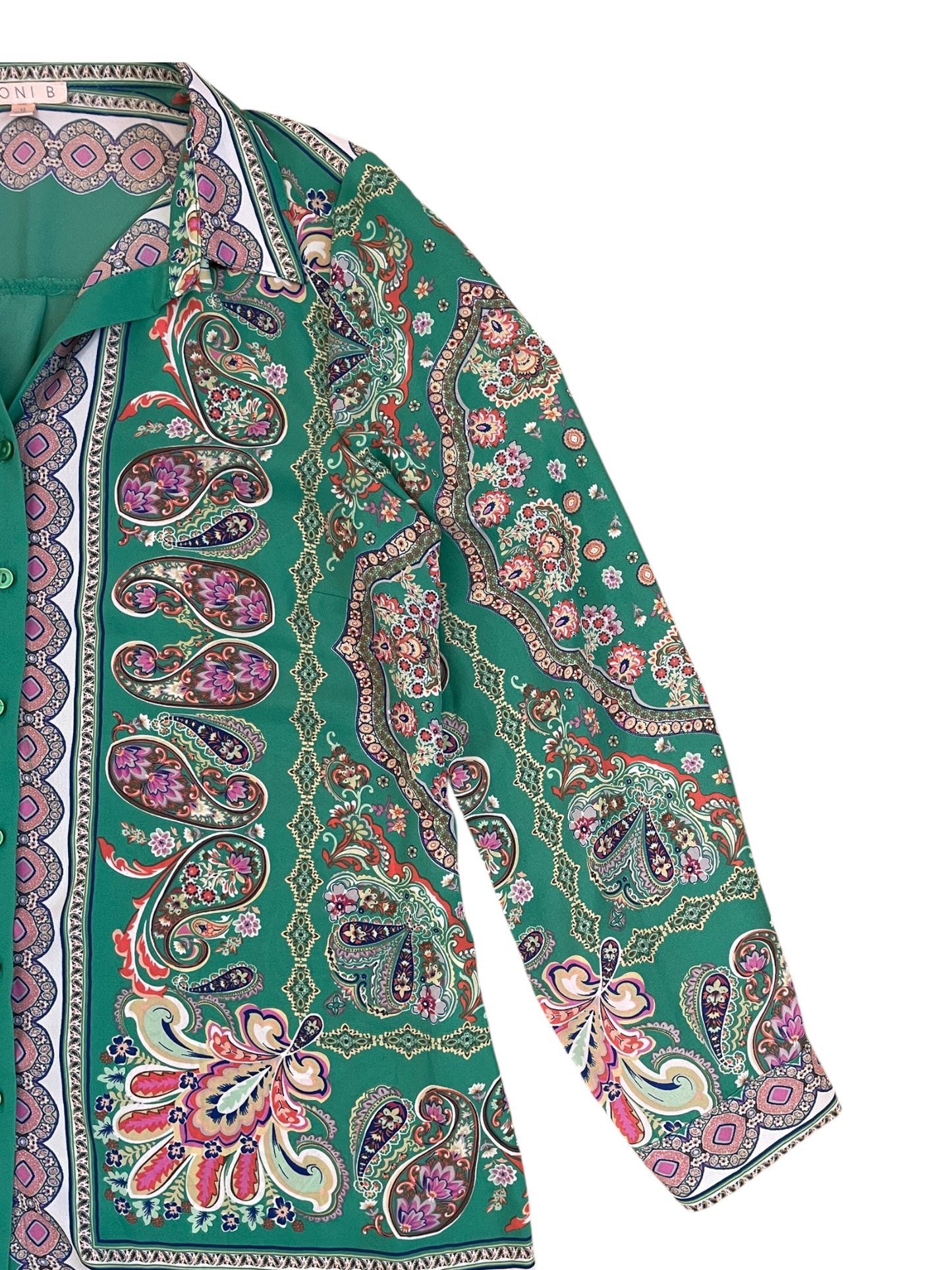 Retro Paisley Button up Blouse Sz 12
