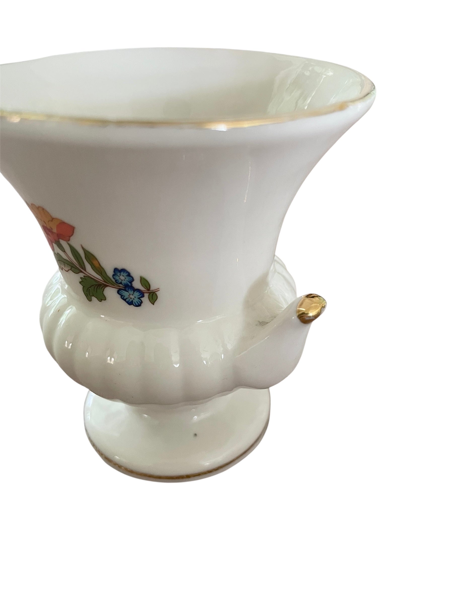 Small Floral and Butteryfly motif Urn shaped vase