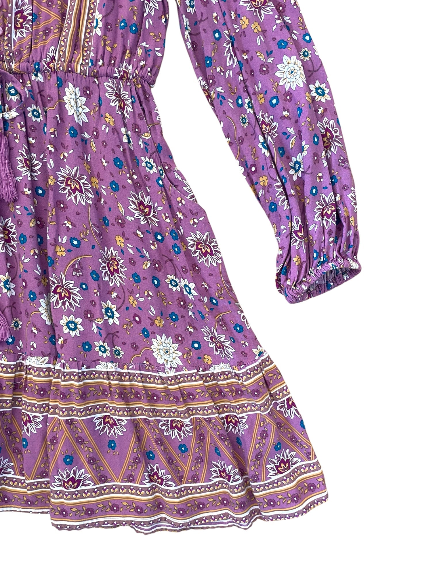Boho Long Sleeve Mini Dress