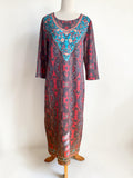 Boho Style Paisley Print Midi Dress