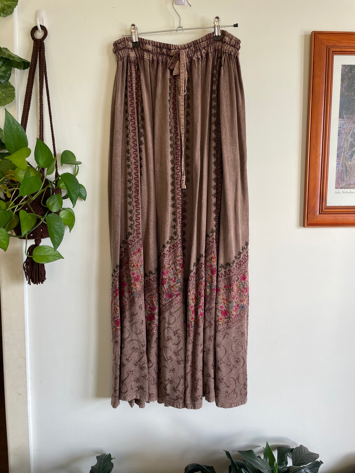 Indian Embroidered & Patch Maxi Skirt