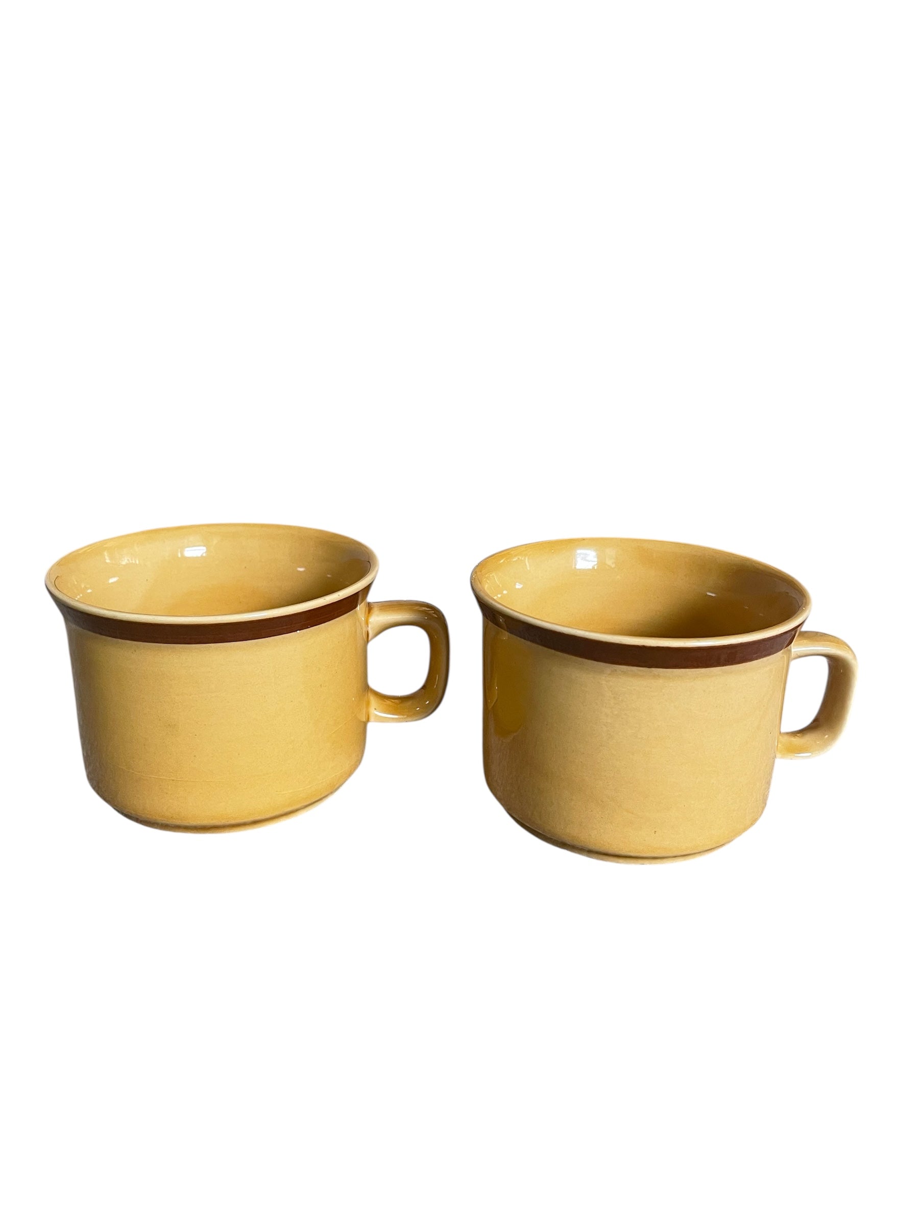 Set of 2 Vintage Ginger Stoneware Coffee Cups