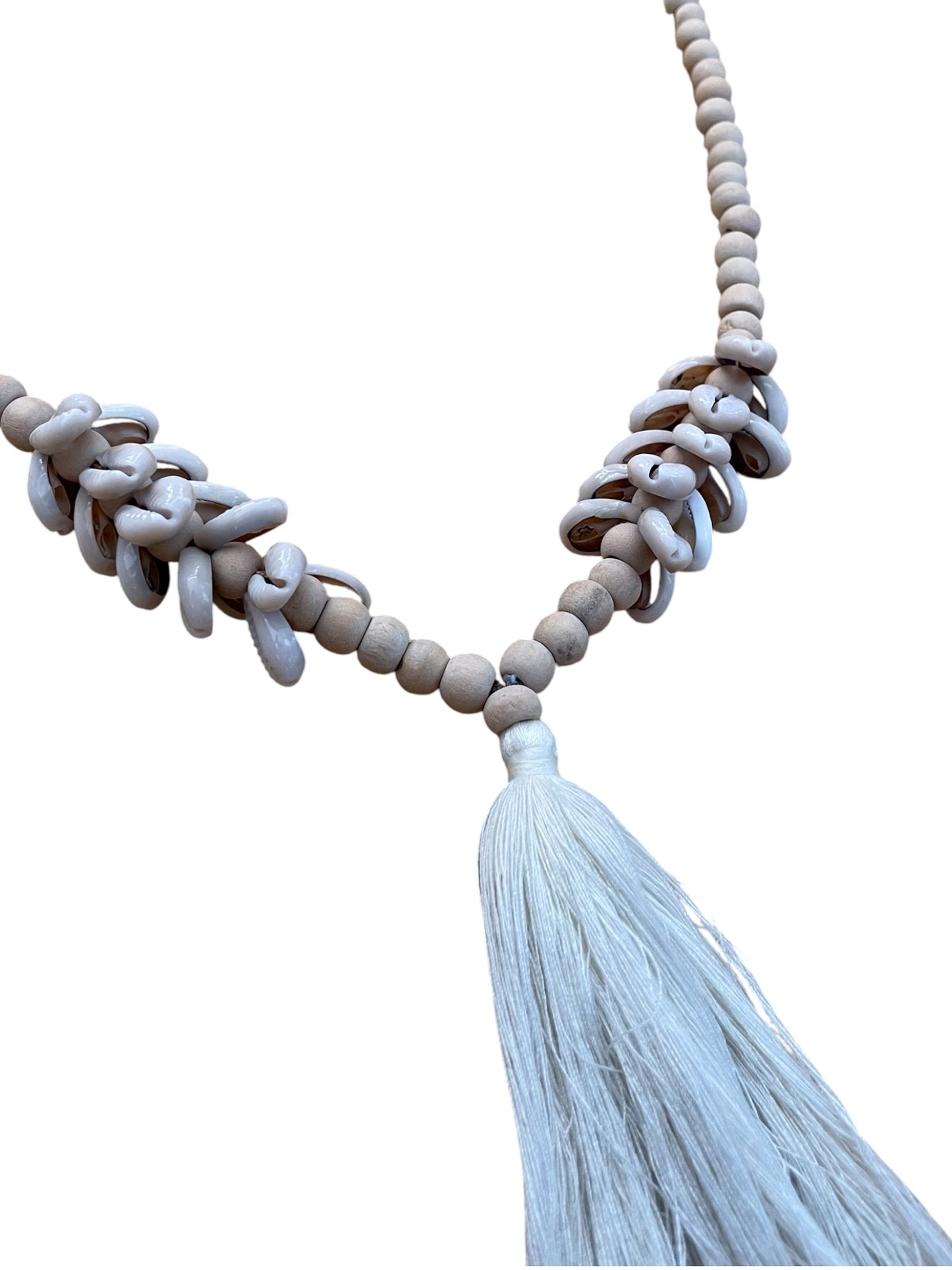 Wood bead & Shell Boho Necklace
